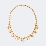 Gold Necklace with Pearls - image 2