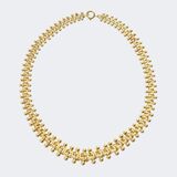 Gold Garibaldi Jewellery Set: 2 necklaces, Brooch and Earclips - image 2
