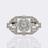 Art Deco brooch with diamonds - image 1