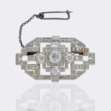 Art Deco brooch with diamonds - image 2