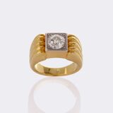 Art-déco Old Cut Diamond Ring - image 3