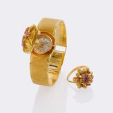 Floral Women's Jewelry Watch with matching Ring - image 1