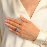 Natural Ceylon Sapphire Ring with Diamonds - image 4