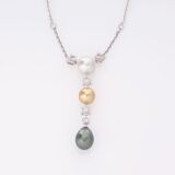Diamond Pearl Necklace - image 1