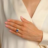 Natural Ceylon Sapphire Diamond Ring - image 3