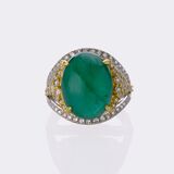 Emerald Diamond Cocktailring - image 1