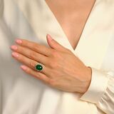Emerald Diamond Cocktailring - image 3