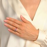 Multicolored Rainbow Sapphire Ring with  Diamonds - image 3