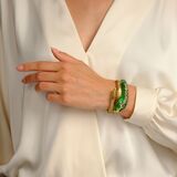 Art Nouveau Snake Bangle Bracelet with Diamonds - image 5