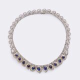 High-quality Sapphire Diamond Gala Demi Parure 'Hearts and drops': Necklace and Earrings - image 3