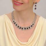 High-quality Sapphire Diamond Gala Demi Parure 'Hearts and drops': Necklace and Earrings - image 5
