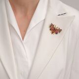 Art Nouveau Brooch 'Butterfly' with Colour Gemstones - image 2