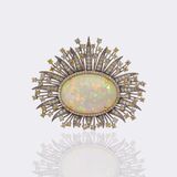 Opal Brooch with Multicolored Diamonds - image 1