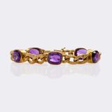 Vintage Gold Bracelet with Amethysts - image 1
