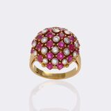 Vintage Ruby Diamond Ring - image 1