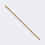 Multicoloured Rainbow Sapphire Bracelet with Diamonds - image 2