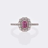 Natural Pink Sapphire Ring with Diamonds - image 1