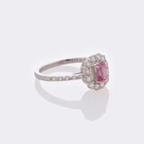 Natural Pink Sapphire Ring with Diamonds - image 2
