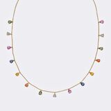 Multicoloured Sapphire Necklace with Diamonds - image 1