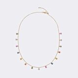Multicoloured Sapphire Necklace with Diamonds - image 2
