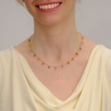 Multicoloured Sapphire Necklace with Diamonds - image 3