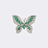 Emerald Diamond Brooch 'Butterfly' - image 1