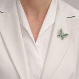 Emerald Diamond Brooch 'Butterfly' - image 2