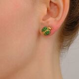 Pair of Emerald Earstuds 'Ladybug' - image 2