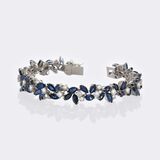 French Vintage Sapphire Diamond Bracelet - image 2