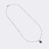 Small Sapphire Diamond Pendant on Necklace - image 2