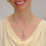 Art Nouveau Diamond Pendant on Chain - image 3