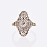 Art Nouveau Diamond Ring - image 1