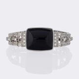 Vintage Diamond Onyx Bracelet - image 1