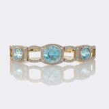 Art Nouveau Bracelet with Natural Zircons of reversible Colour Change and Diamonds - image 1