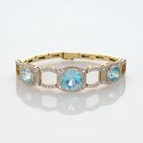 Art Nouveau Bracelet with Natural Zircons of reversible Colour Change and Diamonds - image 2