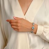Art Nouveau Bracelet with Natural Zircons of reversible Colour Change and Diamonds - image 4