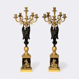 Pair of six-armed Empire candelabra with Victorians - image 1
