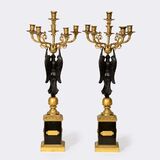 Pair of six-armed Empire candelabra with Victorians - image 2