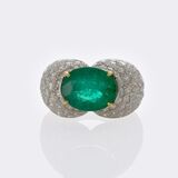 Emerald Diamond Cocktailring - image 1