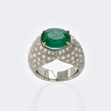 Emerald Diamond Cocktailring - image 2