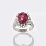 Rubellite Diamond Ring - image 2