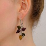 Pair of multicoloured Tourmaline Diamond Earrings - image 2