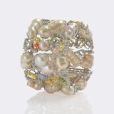 Exceptional pearl bracelet with multi-colored sapphires and brilliant-cut diamonds - image 2