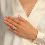 Art Nouveau Diamond Ring with Pearl - image 4