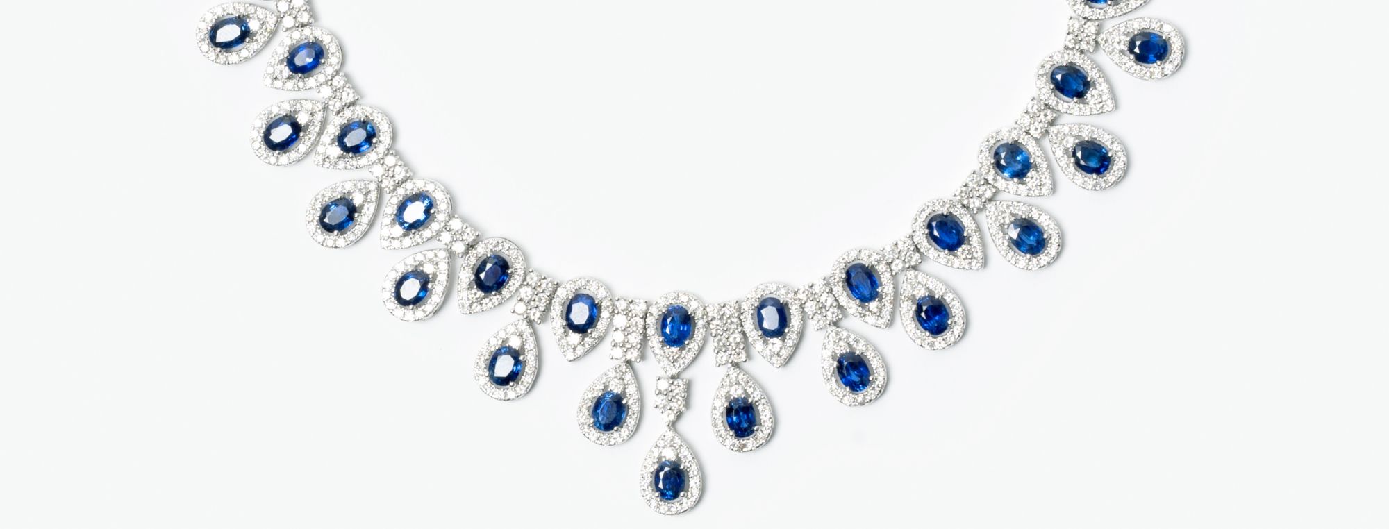 Kostbares Saphir-Brillant-Collier 'Bleu brillant'