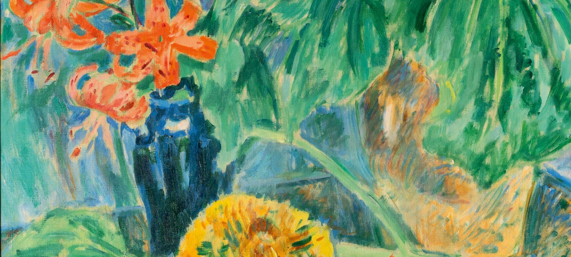 Lilien und Sonnenblumen