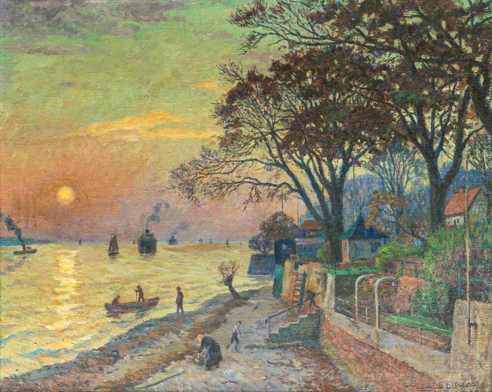 Evening by the Elbe - Beach at Övelgönne