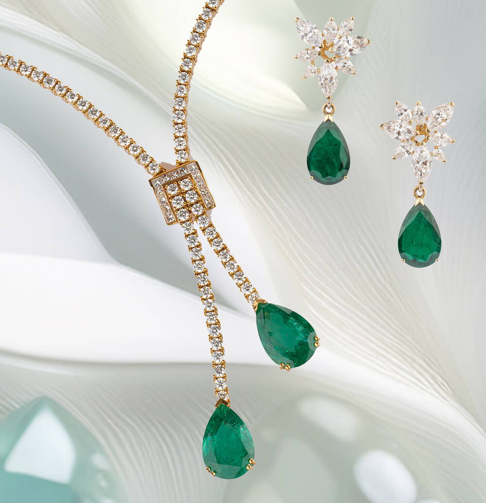 Hochkarätiges, außergewöhnlich-feines Smaragd Brillant Collier