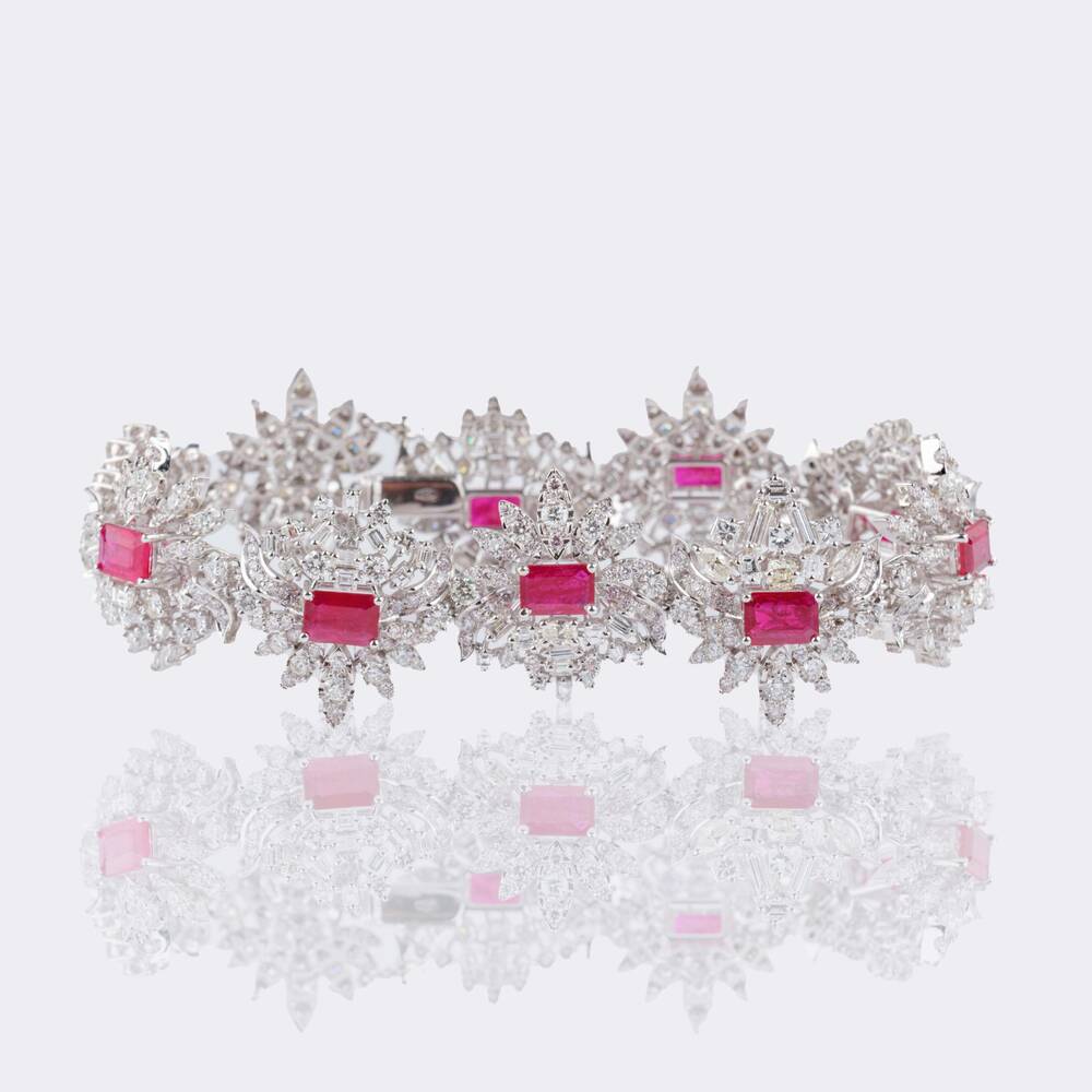 Hochkarätiges Rubin-Diamant Armband
