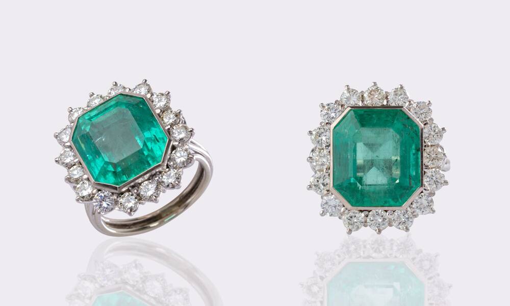 Hochkarätiger Smaragd Ring mit Brillanten